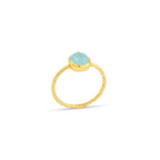 Sterling Silver Aqua Chalcedony Minimalist Rings - La Vitá Jewels