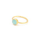Sterling Silver Aqua Chalcedony Minimalist Rings - La Vitá Jewels