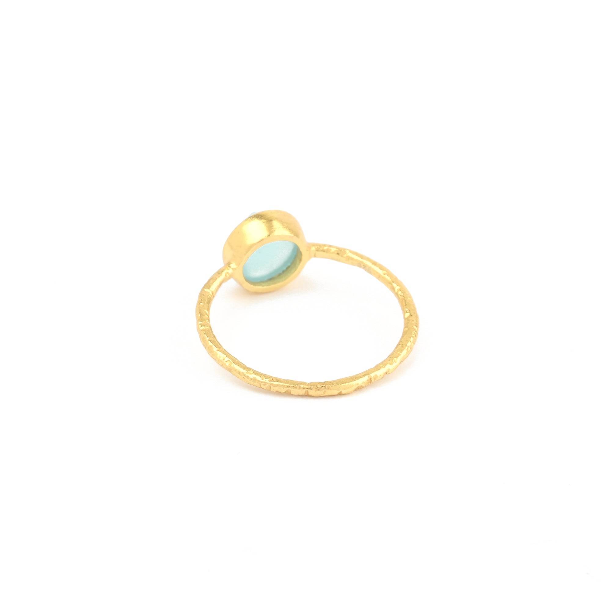 Sterling Silver Aqua Chalcedony Minimalist Rings - La Vitá Jewels