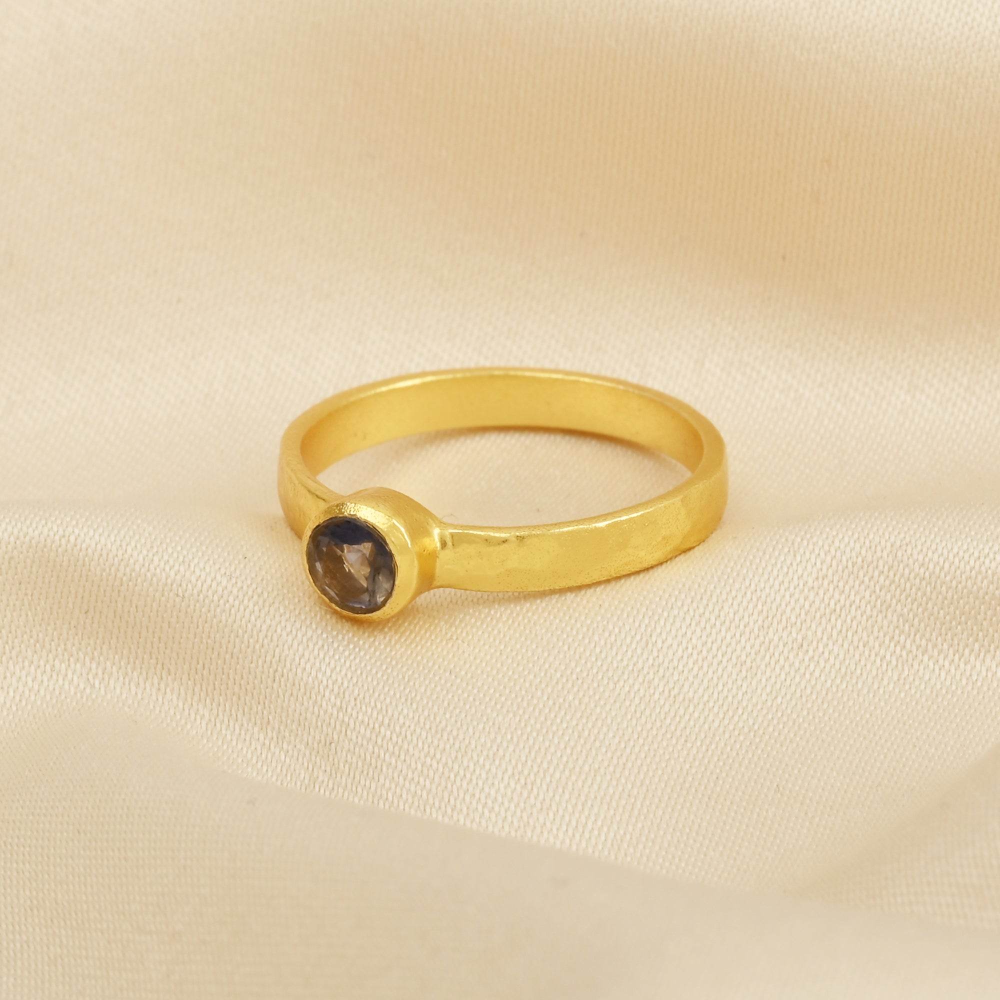 Citrine, Peridot, and Iolite Gemstone Rings in Sterling Silver - La Vitá Jewels