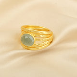 Pearl, Aquamarine, Black Onyx Statement Ring