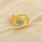 Pearl, Aquamarine, Black Onyx Statement Ring - La Vitá Jewels