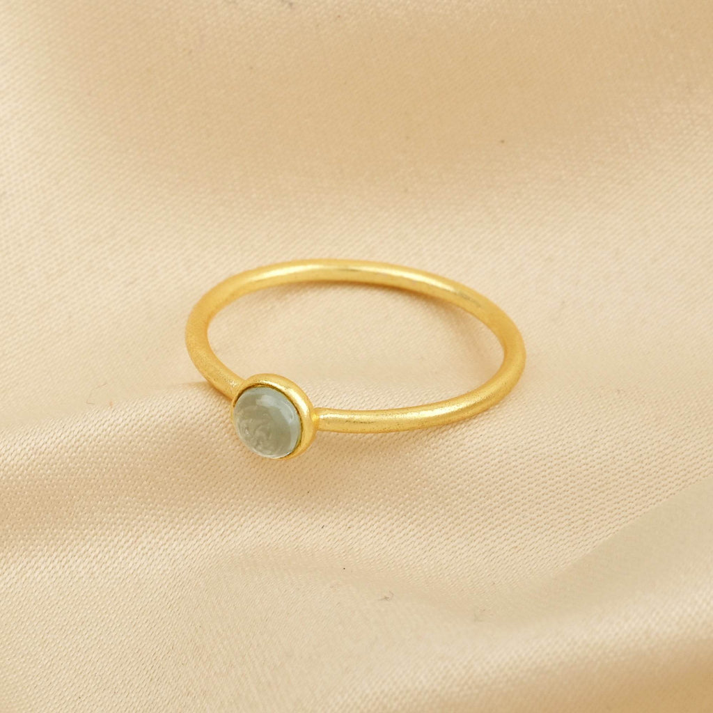Ruby, Labradorite, White CZ, and Blue Topaz Minimalist Rings - La Vitá Jewels