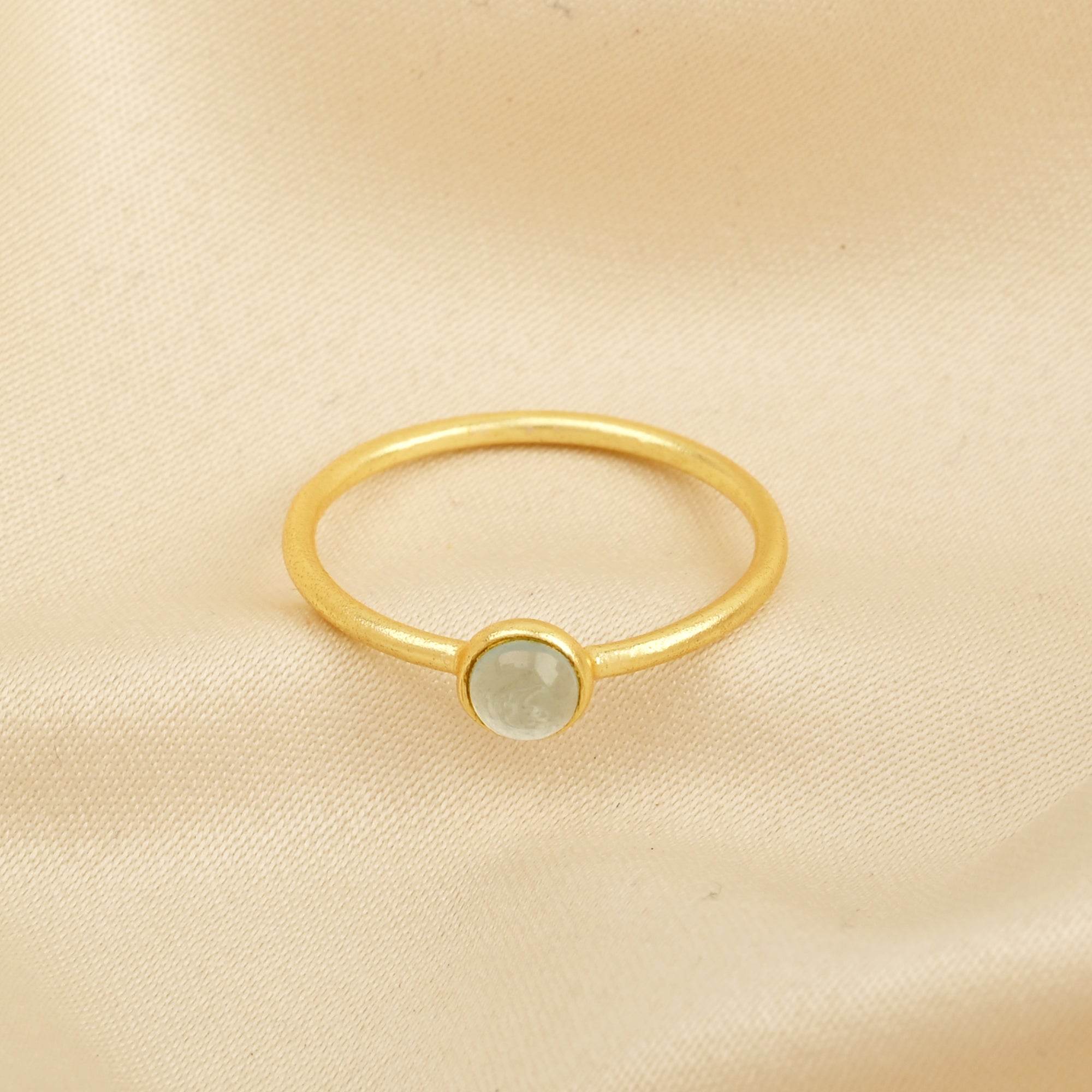 Ruby, Labradorite, White CZ, and Blue Topaz Minimalist Rings - La Vitá Jewels