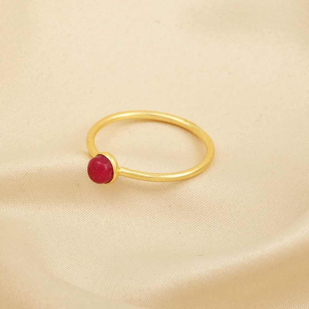Ruby, Labradorite, White CZ, and Blue Topaz Minimalist Rings - La Vitá Jewels