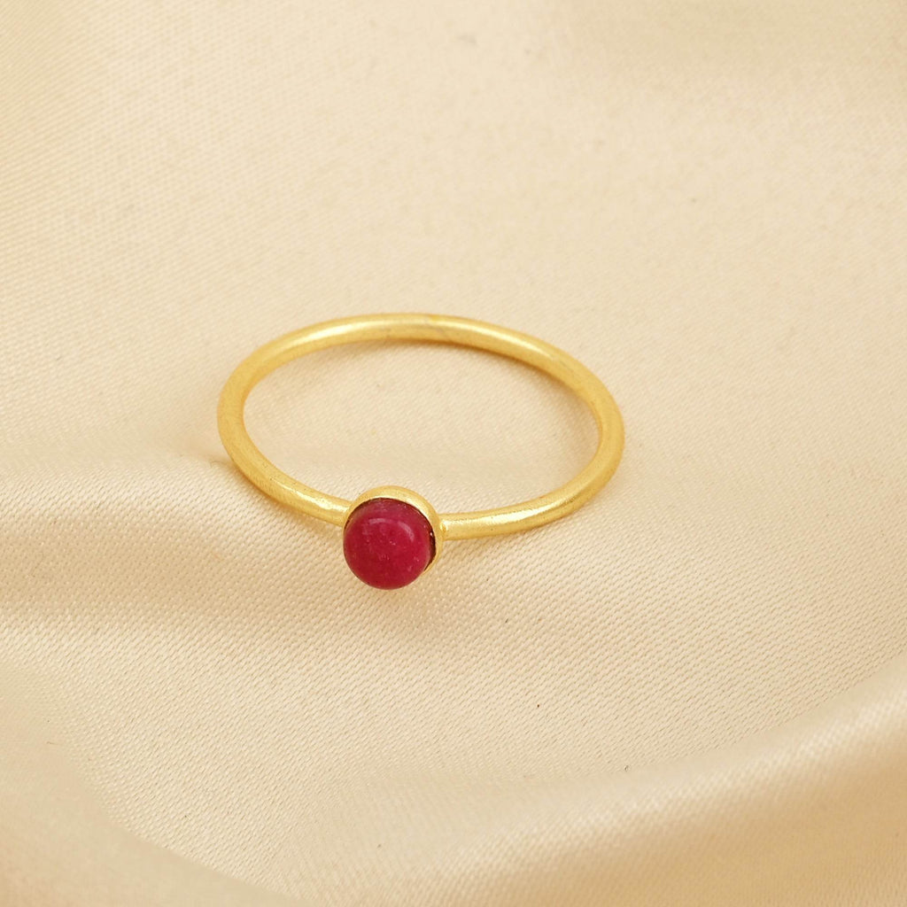 Ruby, Labradorite, White CZ, and Blue Topaz Minimalist Rings - La Vitá Jewels