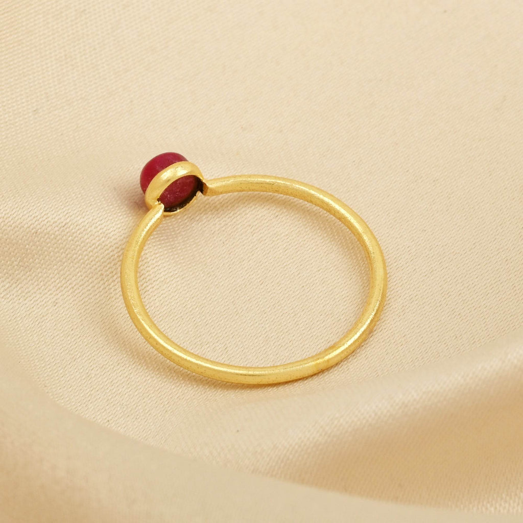 Ruby, Labradorite, White CZ, and Blue Topaz Minimalist Rings - La Vitá Jewels