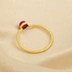 Ruby, Labradorite, White CZ, and Blue Topaz Minimalist Rings - La Vitá Jewels
