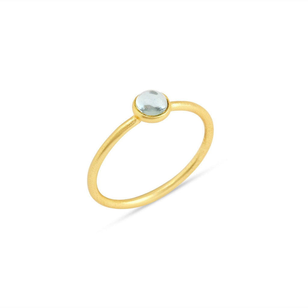 Ruby, Labradorite, White CZ, and Blue Topaz Minimalist Rings - La Vitá Jewels