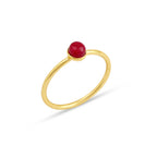 Ruby, Labradorite, White CZ, and Blue Topaz Minimalist Rings - La Vitá Jewels