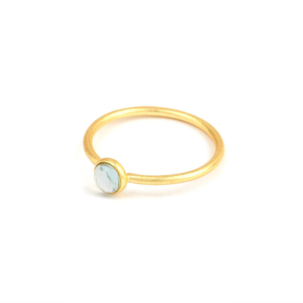 Ruby, Labradorite, White CZ, and Blue Topaz Minimalist Rings - La Vitá Jewels