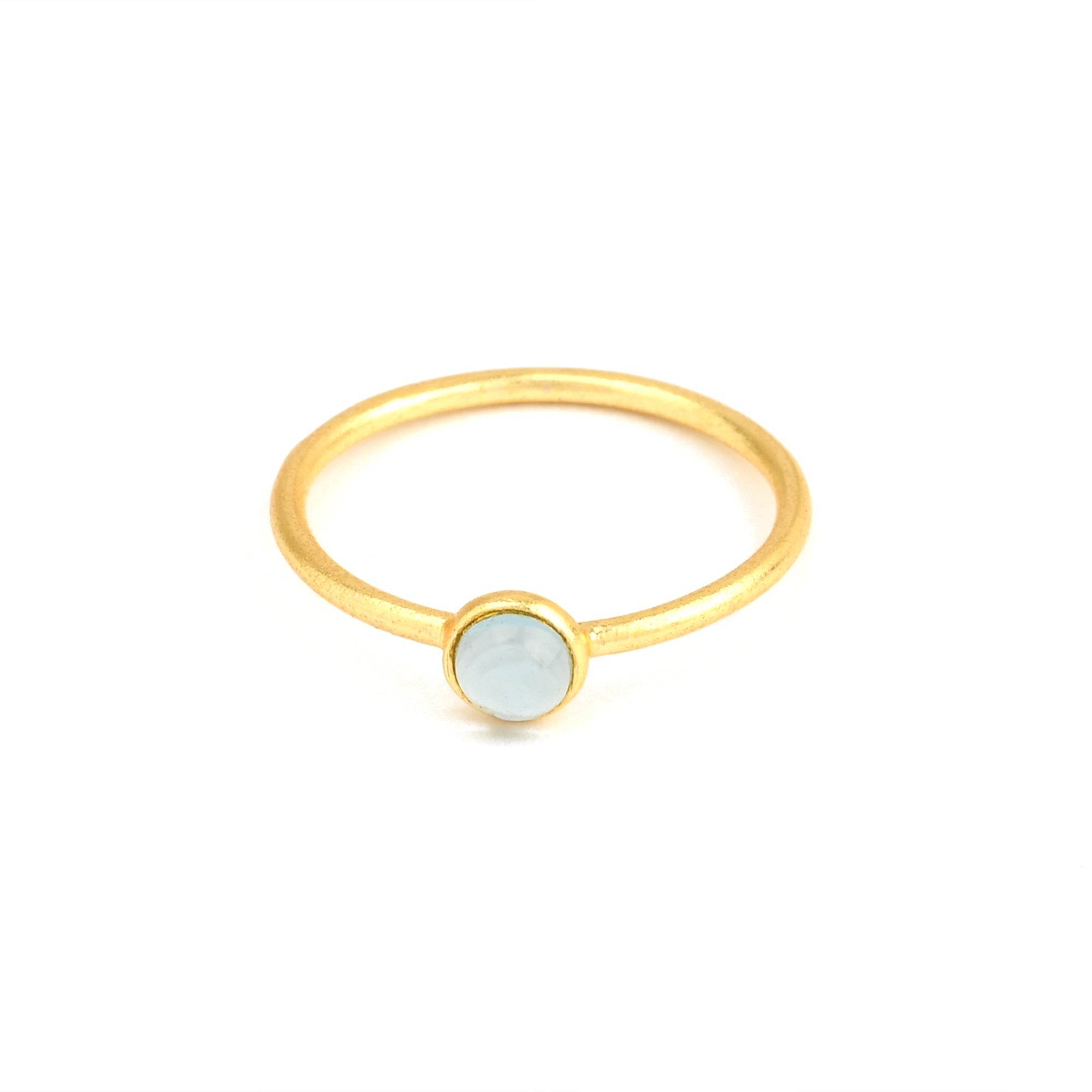 Ruby, Labradorite, White CZ, and Blue Topaz Minimalist Rings - La Vitá Jewels