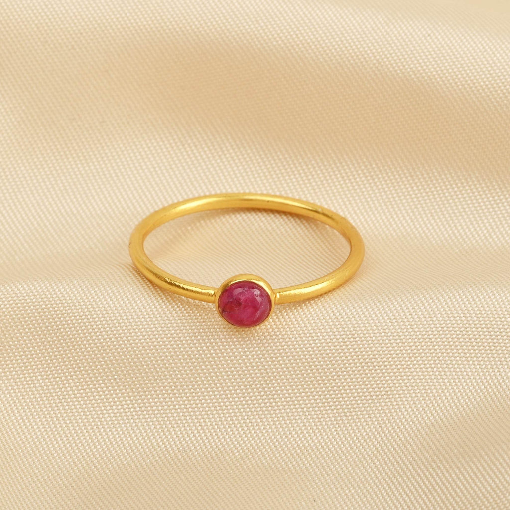 Sterling Silver Multi Gemstone Minimalist Rings - La Vitá Jewels