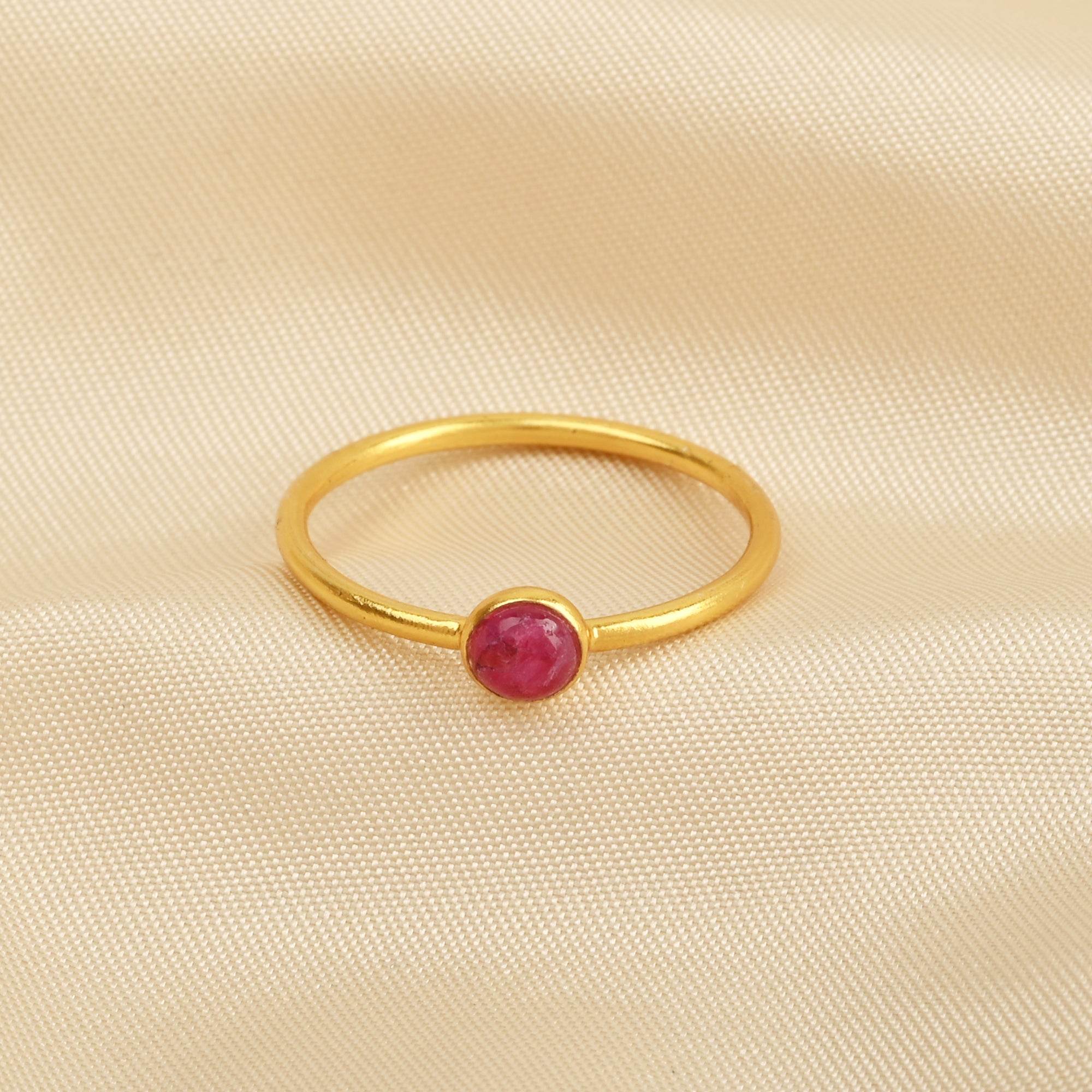 Sterling Silver Multi Gemstone Minimalist Rings - La Vitá Jewels