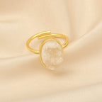 White Druzy Stone Adjustable Rings - La Vitá Jewels