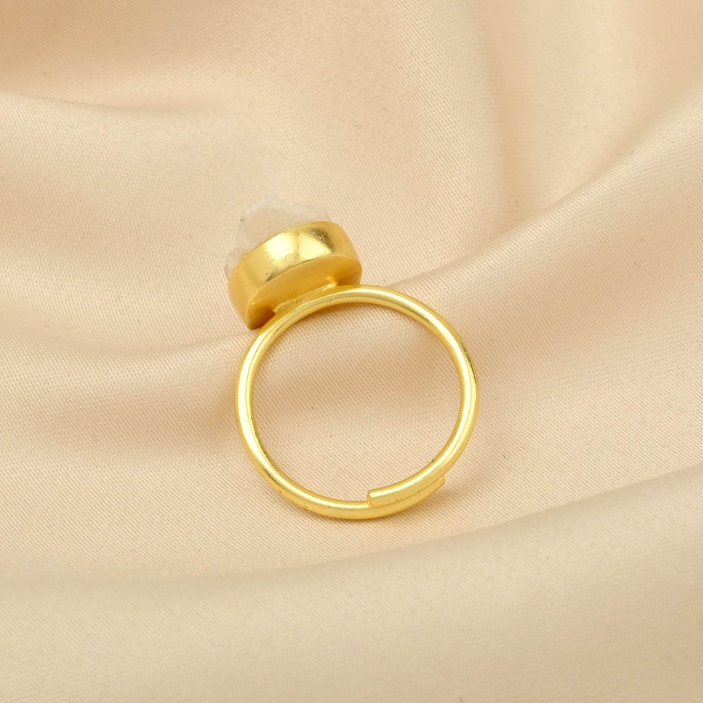 White Druzy Stone Adjustable Rings - La Vitá Jewels