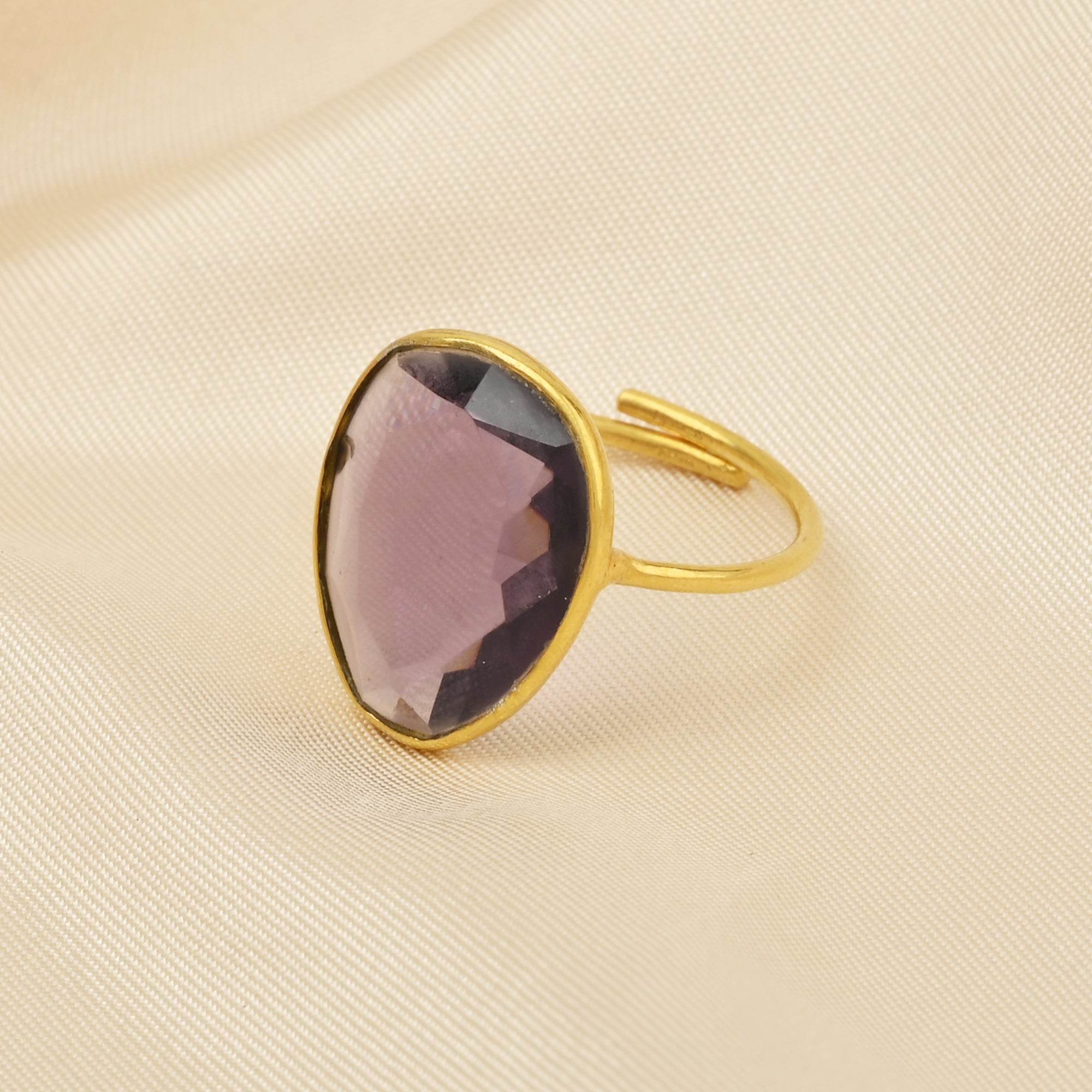 Amethyst Gemstone Statement Rings - La Vitá Jewels