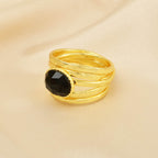 Pearl, Aquamarine, Black Onyx Statement Ring - La Vitá Jewels