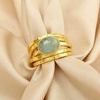 Pearl, Aquamarine, Black Onyx Statement Ring - La Vitá Jewels