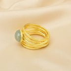 Pearl, Aquamarine, Black Onyx Statement Ring - La Vitá Jewels