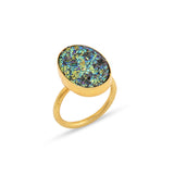 Green Druzy Statement Rings