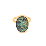 Green Druzy Statement Rings