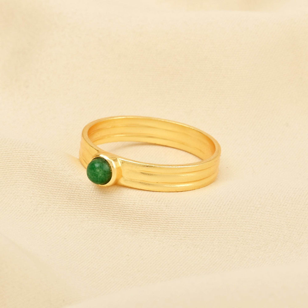 Emerald and Lapis Gemstone Statement Rings - La Vitá Jewels