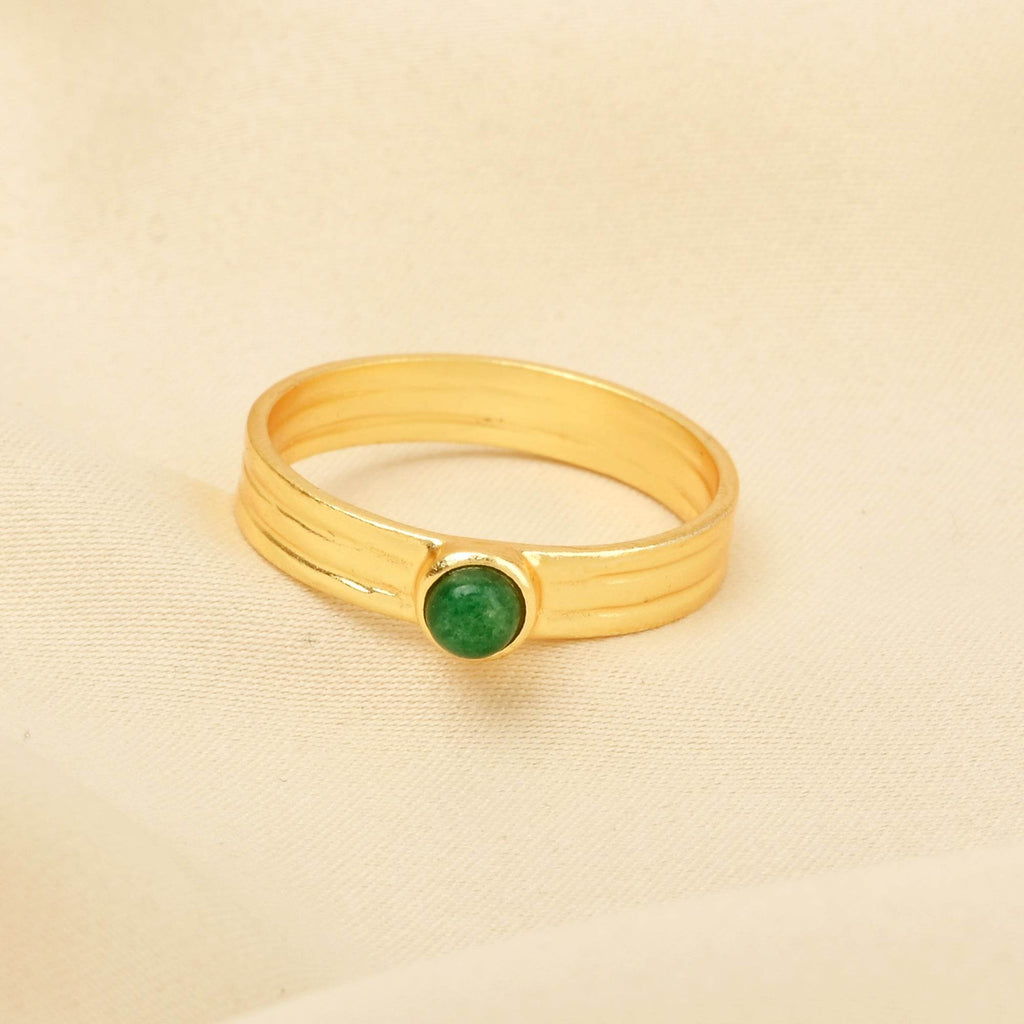 Emerald and Lapis Gemstone Statement Rings - La Vitá Jewels