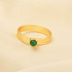 Emerald and Lapis Gemstone Statement Rings - La Vitá Jewels