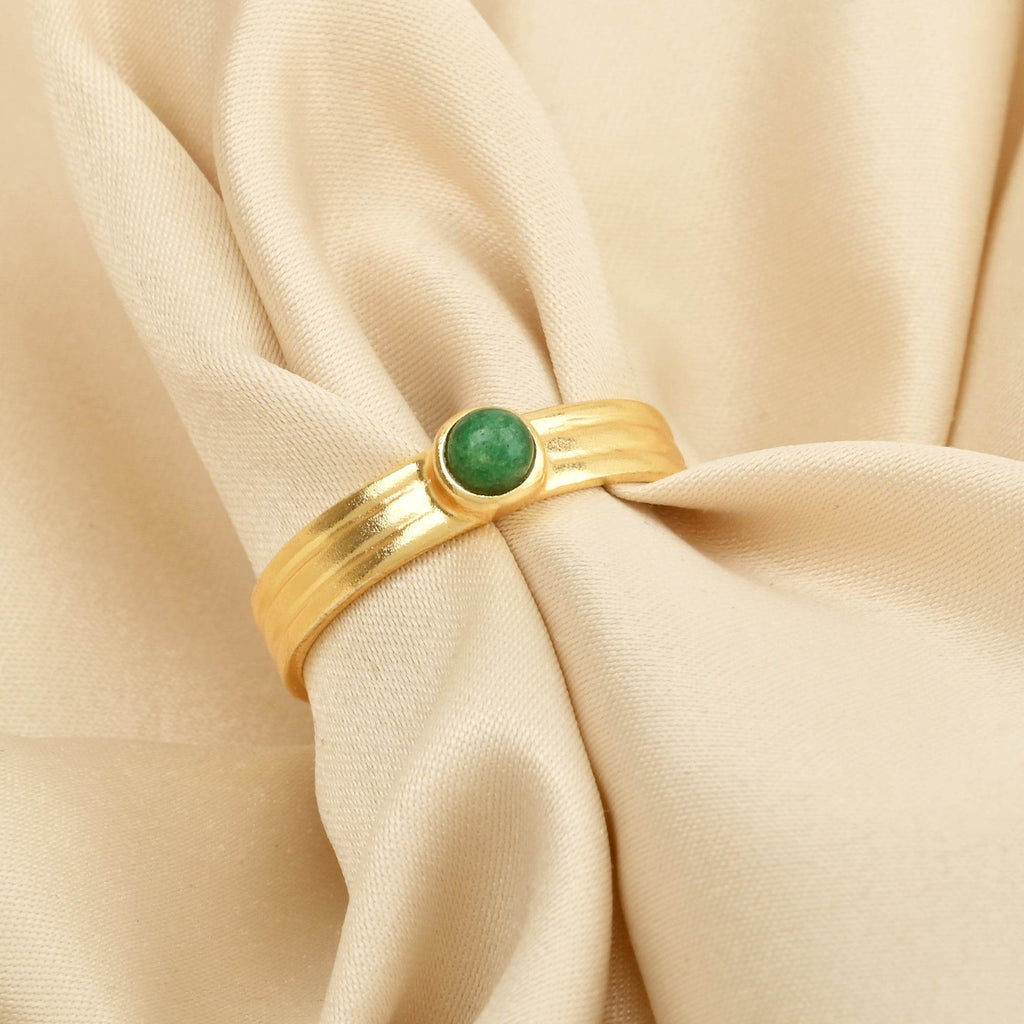 Emerald and Lapis Gemstone Statement Rings - La Vitá Jewels