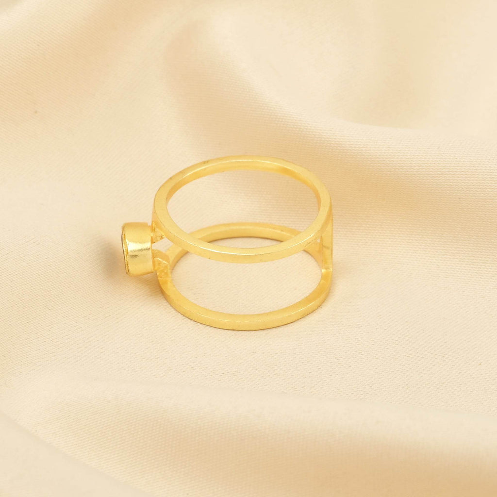 Labradorite Gemstone Dual Band Rings - La Vitá Jewels