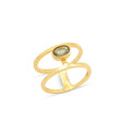 Labradorite Gemstone Dual Band Rings - La Vitá Jewels