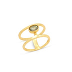 Labradorite Gemstone Dual Band Rings - La Vitá Jewels