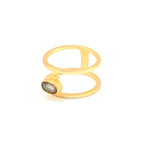 Labradorite Gemstone Dual Band Rings - La Vitá Jewels