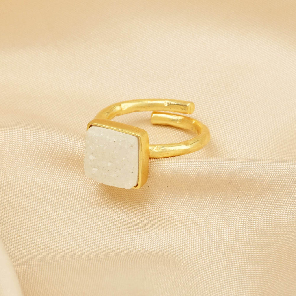 Handmade Sugar Druzy Adjustable Ring - La Vitá Jewels