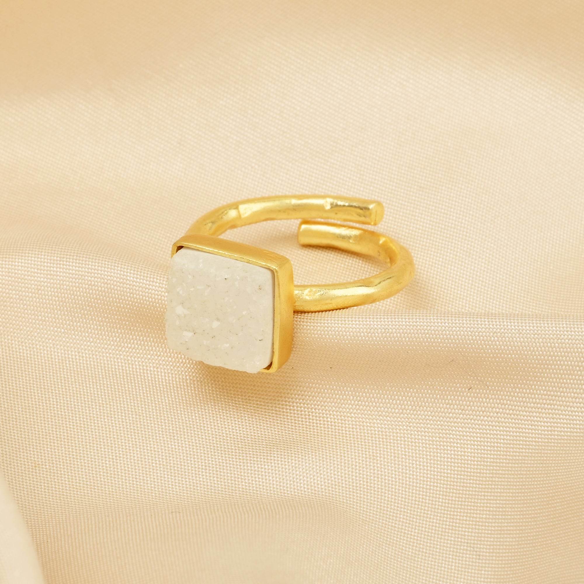 Handmade Sugar Druzy Adjustable Ring - La Vitá Jewels