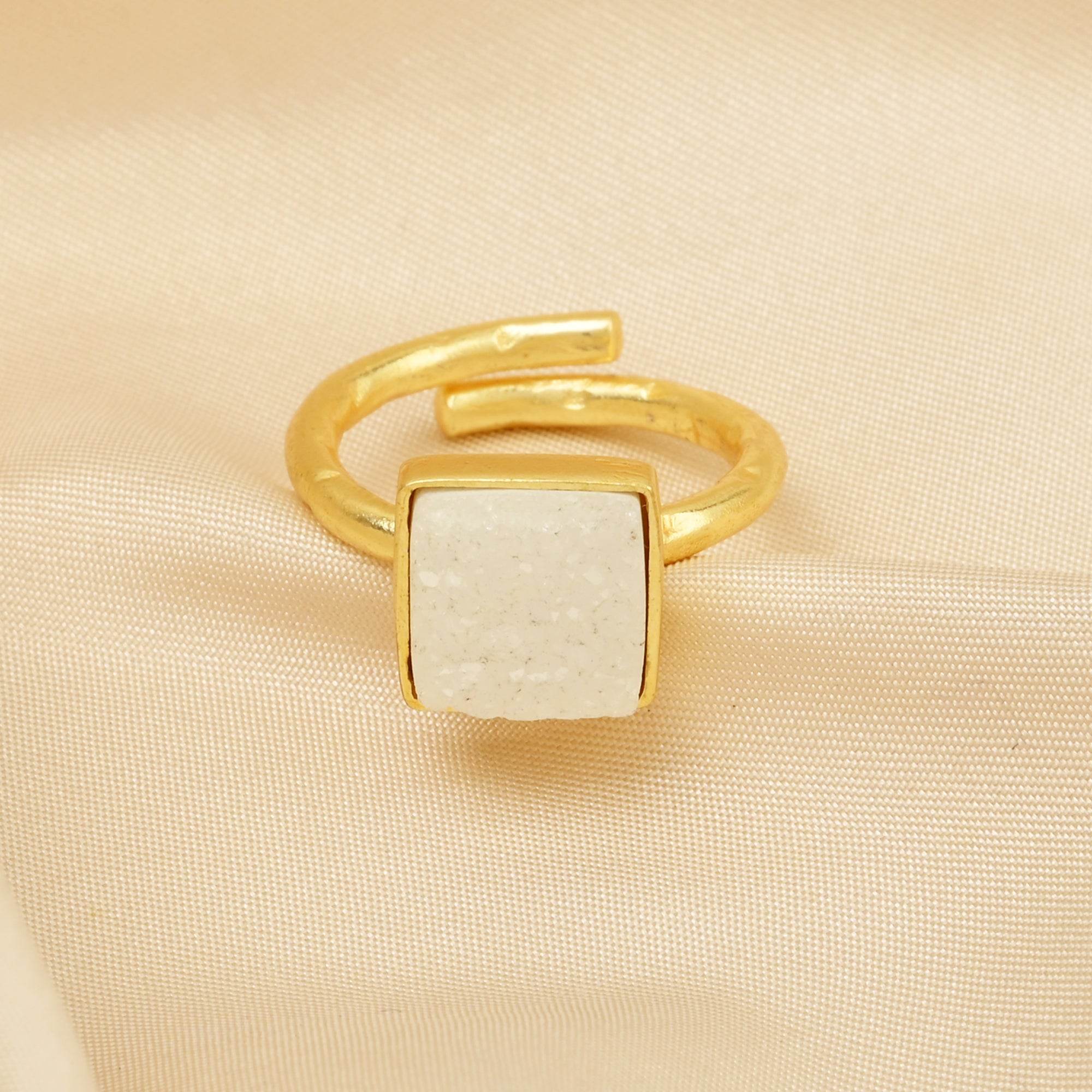 Handmade Sugar Druzy Adjustable Ring - La Vitá Jewels