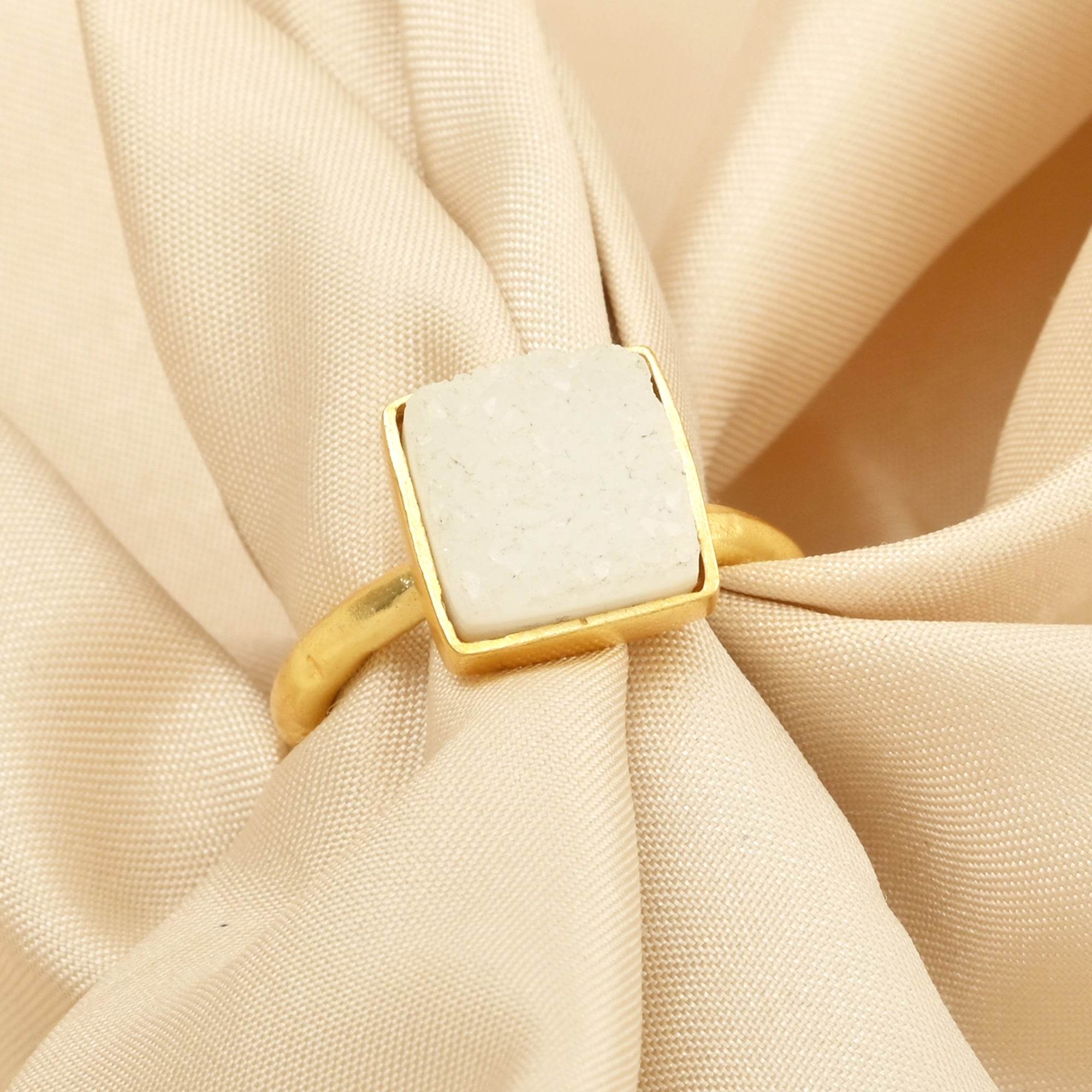 Handmade Sugar Druzy Adjustable Ring - La Vitá Jewels
