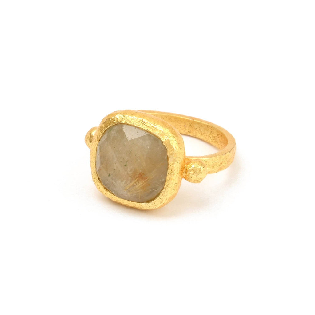 Hammered Square Shaped Ring - La Vitá Jewels
