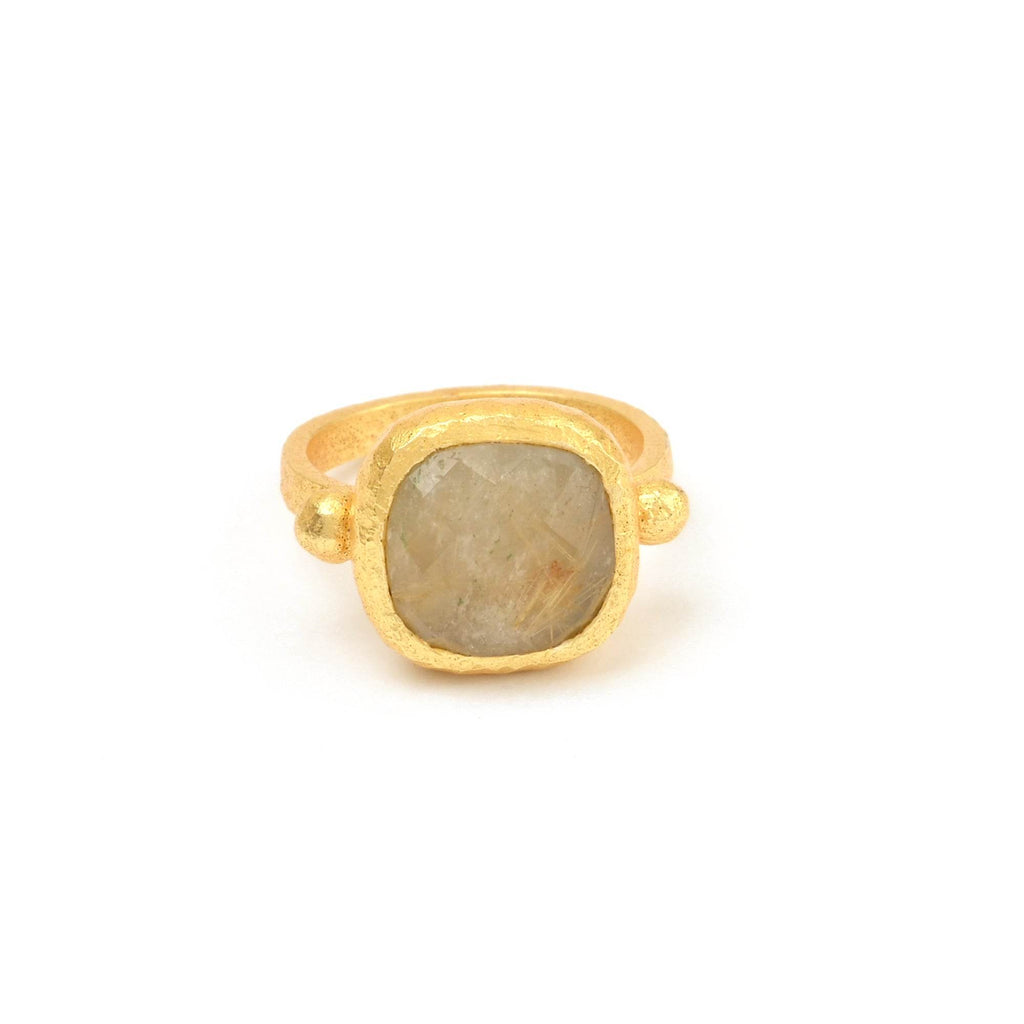 Hammered Square Shaped Ring - La Vitá Jewels