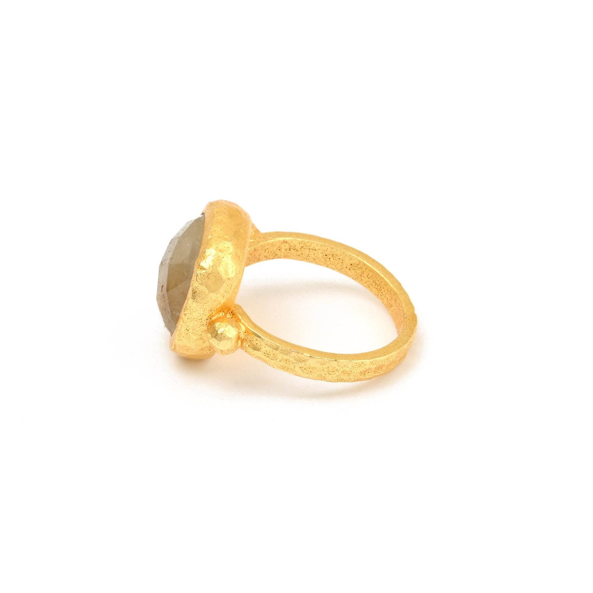 Hammered Square Shaped Ring - La Vitá Jewels