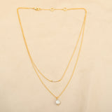 Fresh Pearl Stone Dual Layer Necklaces