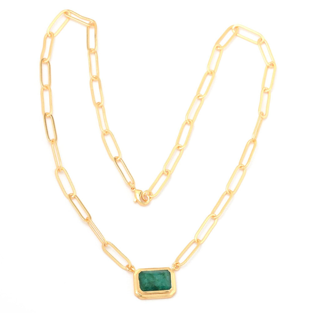 Emerald in a Box Necklace - La Vitá Jewels