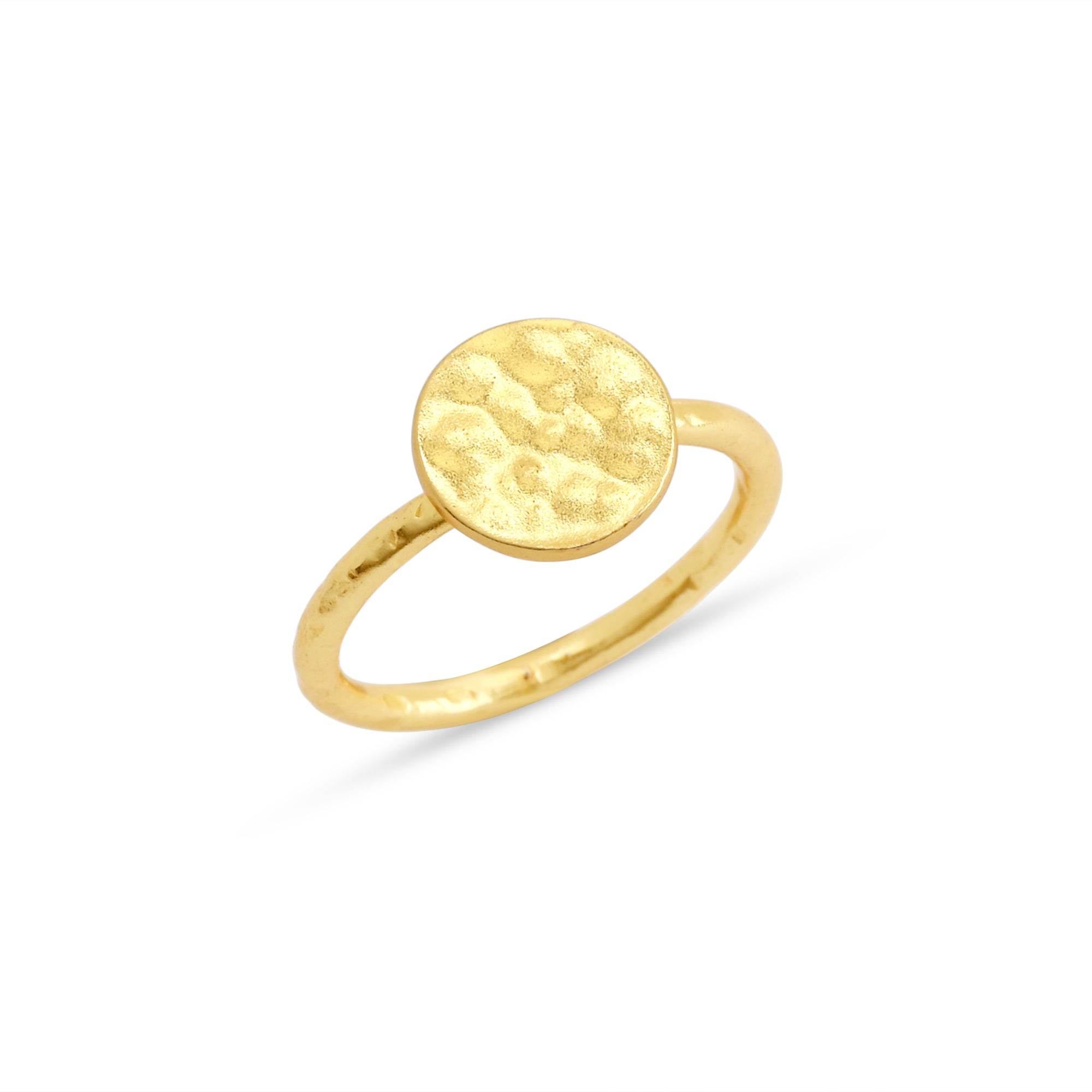 Round Disc Hammered Minimalist Rings - La Vitá Jewels