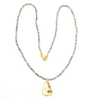 Metal Disc with Labradorite Beads Necklaces - La Vitá Jewels