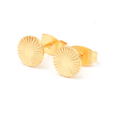 Round Disc Texture Stud Earrings