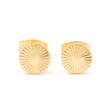 Round Disc Texture Stud Earrings