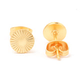 Round Disc Texture Stud Earrings