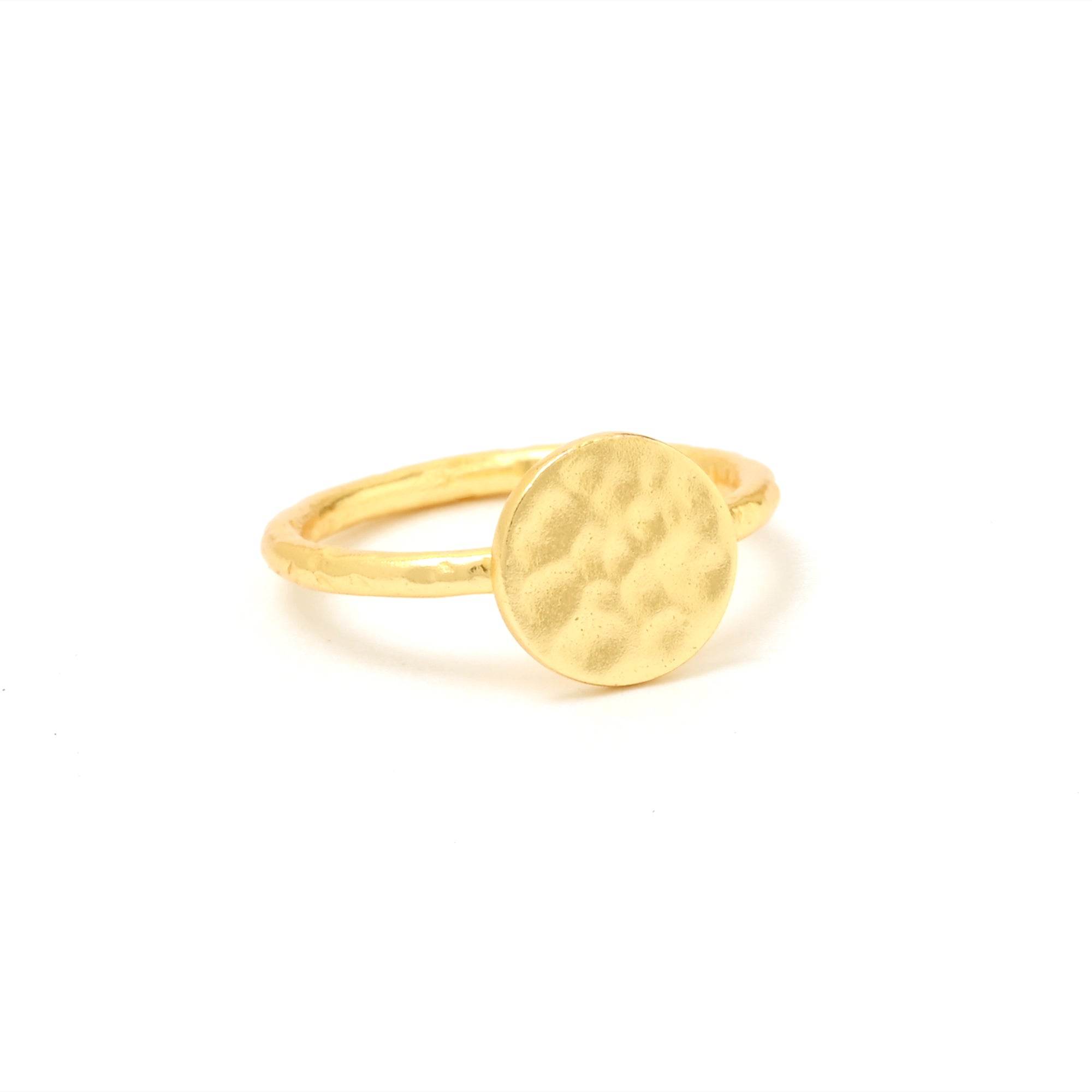 Round Disc Hammered Minimalist Rings - La Vitá Jewels