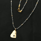 Metal Disc with Labradorite Beads Necklaces - La Vitá Jewels